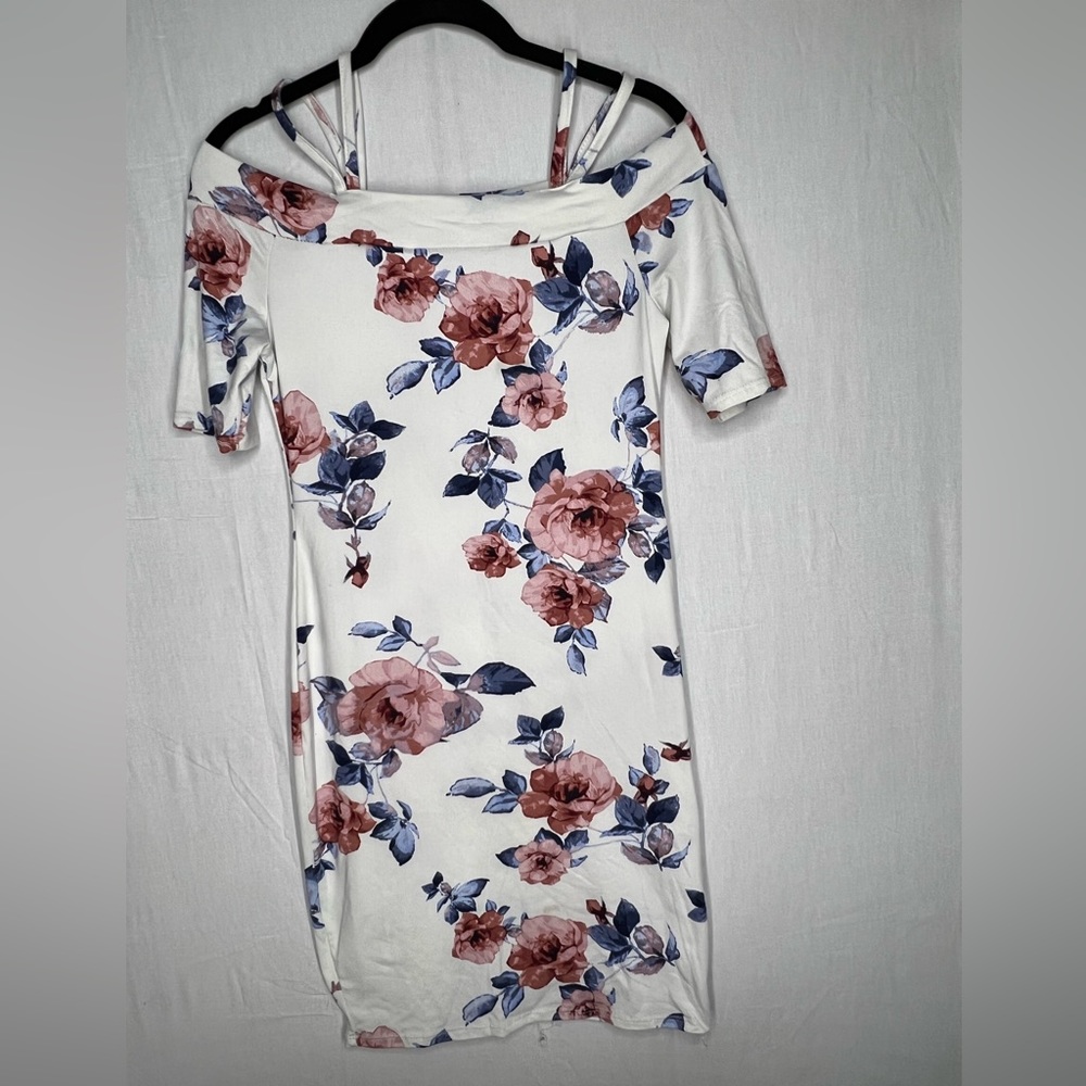 White Floral Print Dress